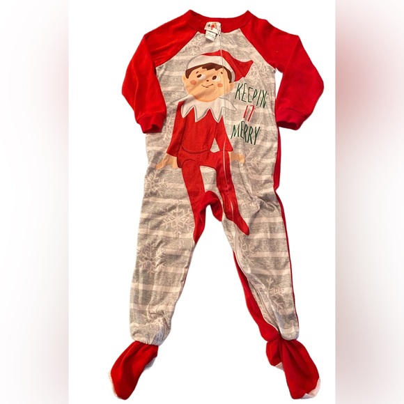 NWOT Elf on Shelf one piece full zip pajamas size 4T - Picture 1 of 5